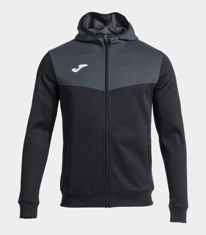HOODED JACKET MAN CAMPUS STREET BLACK